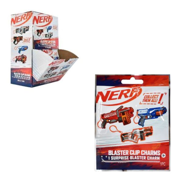 HASBRO – NERF – Blaster Clip Charms Pistola c/bagclip Blind Bag a sorpresa – In busta cm 3ass In espo da 36 PZ…x36